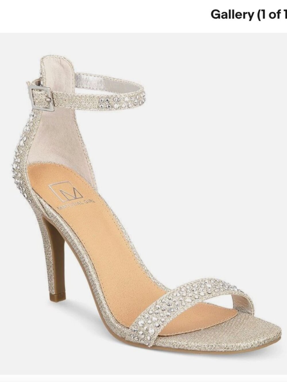 Silver glitter Heels sandals, Size 10